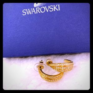 Swarovski gold tone plated earrings